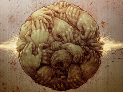 Casino - Album Art WIP album art band casino hands illustration