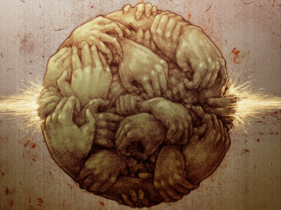 Casino - Album Art WIP album art band casino hands illustration