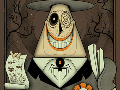 The Nightmare Before Christmas disney halloween mayor mondo nightmare before christmas poster screen print spider tim burton