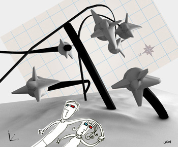 2d+3d=5d 3d illustration