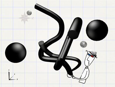 2d+3d=5d 3d ilustration