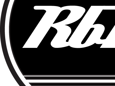 RockedbyDesign Logo black and white logo modern retro