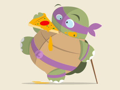 Adult Mutant Ninja Turtle cartoon vector