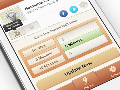 add time page (linetime) app buttons ios iphone orange textured ui ux yellow