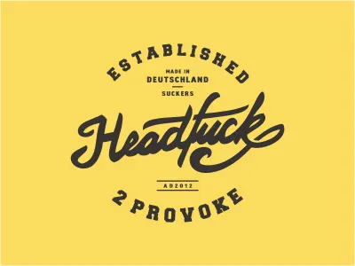 HSF Main black calligraphy clothes custom fashion handwritten label online retro script shop stamp t shirt typography vintage yellow