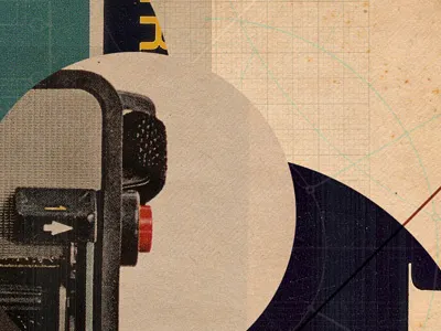 Push camera diagram graph overlay paper pattern vintage