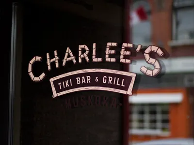 Door Signage. branding decal logo signage tiki