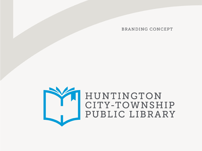 **GIF** Brand Presentation blue book cyan h huntington library logo negative space open open book