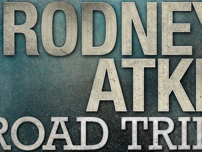 Road Trip Rumble black blue brown contest dirt distressed grey grunge promo promotion radio road rumble stroke tan teal trip white