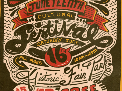 Juneteenth 2012 advertisement banners coffee flyer design layout lines numbers typeface vector words