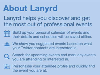 About this app page application iphone lanyrd mobile
