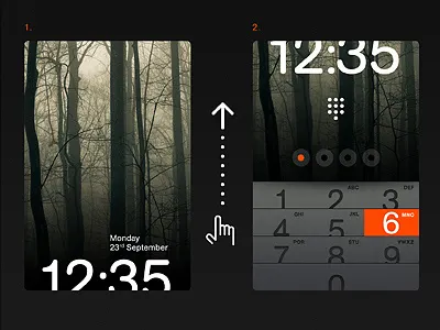 Slide up to unlock interface ios minimal mobile os phone ui