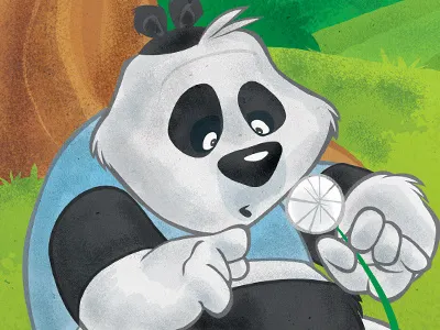 Children's Book Page bunny character design childrens book illustration keith frawley panda rabbit