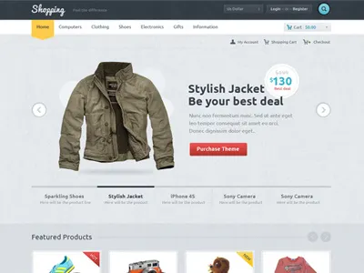 eCommerce Theme design ajax attractive cart clean ecommerce jquery minimal modern shop shop cart shopping simple