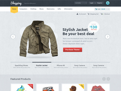 eCommerce Theme design ajax attractive cart clean ecommerce jquery minimal modern shop shop cart shopping simple