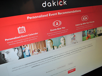 Landing Page calendar dakick dakick.com event icons landing page share user