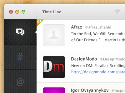 Twippling: Twitter App mac retweets time line tweets twippling twitter ui