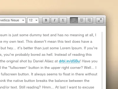 My take on the perfect text editor... app application buttons edit editor formatting input rebound simple simplistic text ui user interface