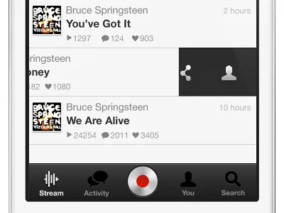 Soundcloud black grey icon photoshop ios record soundcloud tab bar ui