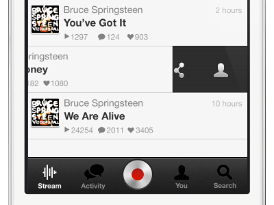 Soundcloud black grey icon photoshop ios record soundcloud tab bar ui