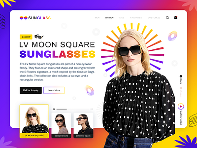 Web Header Sunglass 😎 banner design creative design desktop design ecommerce fashion landing page design louis vuitton lv sunglasses modern design online shop product shopify sunglass store sunglasses typography ui ux web header website design