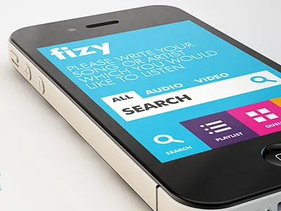 fizy - iPhone App (Search Screen) blue iphone packshot search