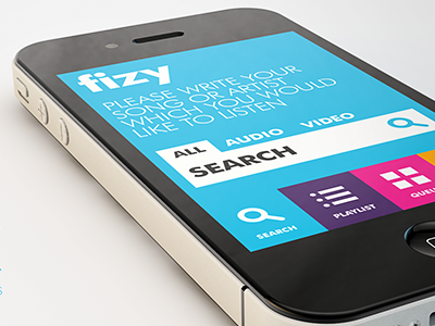 fizy - iPhone App (Search Screen) blue iphone packshot search