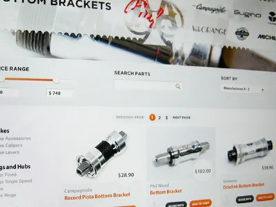 Bike Shop Listings ecommerce interface ui