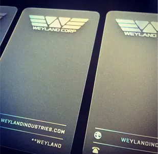 Weyland Industries WonderCon cards business cards foil prometheus weyland weyland industries