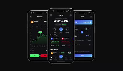 Cryptocurrency Wallet Mobile App app design charts crytpo digital figma mobile app premiere pro trading ui design wallet