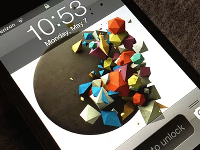 Tetragon iPhone Wallpaper 3d abstract color iphone organic shapes ui wallpaper