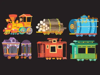 Promochoo illustration monsters train