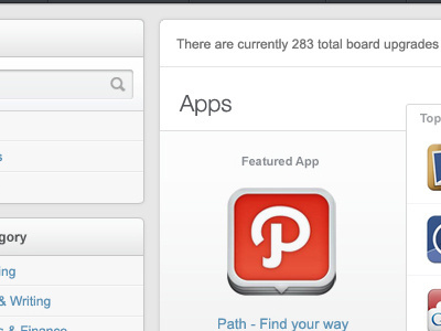 Apps & Widgets Shop UI applications apps backend categories cms cp cpanel design download featured filter list profile saas search shop store tabs topics ui ux
