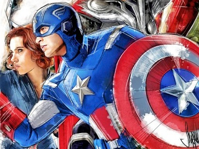 Avengers Assemble 2 avengers black widow captain america comic film heroes illustration marvel movie poster