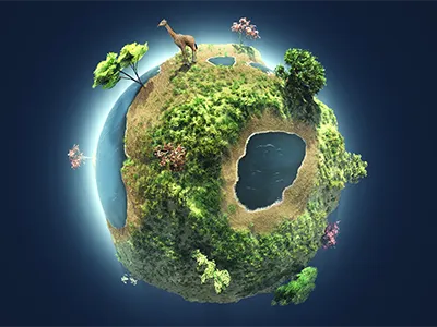 Little Big Planet 3d animals atmosphere atmospheric lighting beach blue brush bush cinema 4d clean coast country dark giraffe glow grass jungle leaves lighting ocean photoshop planet psd render sand sea sea foam space trees vue