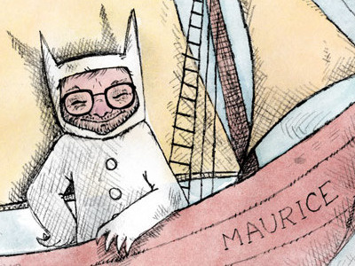 Sendak Sendoff ink wash maurice sendak pencil rip