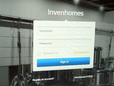 Yawn! annoying photo shot blue login not a gif reflective ui ux