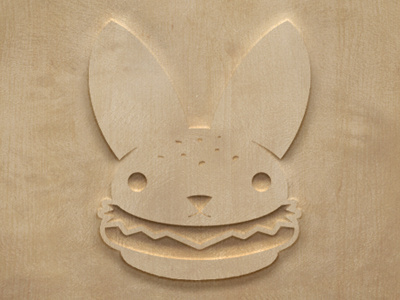 Woodcut Burger Bunny bunny burger carve hamburger wood