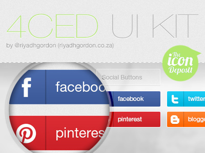 Ultimate 4ced Social Kit 4ced kit elements ui ui kit user interface