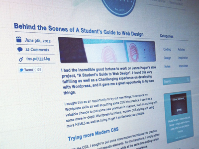 Let's get bloggin'. blog georgia grid helvetica neue iainspad post solarized syntax highlighting web design white space wordpress