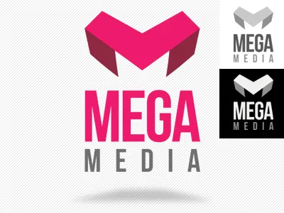 Mega Media Logo Template -Psd agency architecture big broadcast business company corporate creative entertainment identity letter m logo m media mega modern multimedia pink psd psd logo real estate red tv vector wall