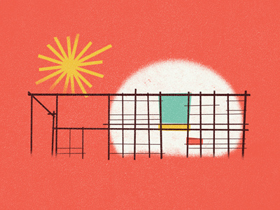 The Eames House color eames illustration mid century nebo