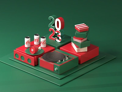 Christmas 2023 3d 3d icon 3d illustration 3d modeling branding c4d christmas cinema4d cocacola color colors design graphic design green illustration logo palette red simple