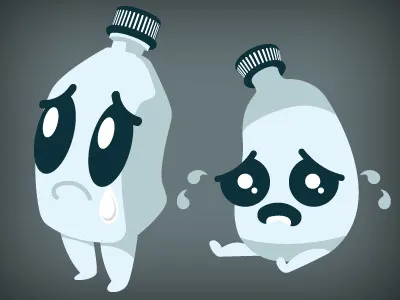 Sad Bottles bottles cry datamouth illustration plastic recycle sad