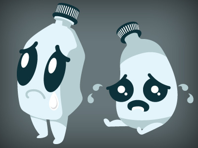 Sad Bottles bottles cry datamouth illustration plastic recycle sad