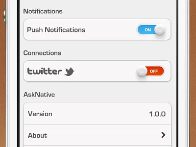 Settings asknative blue grey ios photoshop red settings toggles ui