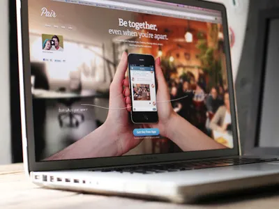 Pair's new homepage app blur download full screen hand writting home page homepage iphone landing page pair photography ui video