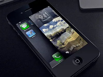 fold to unlock ios style fold gesture homescreen ios iphone lock lockscreen photo tilted unlock