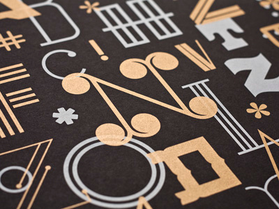 The Letters Poster a c gold letters limited edition metallic poster print screenprint type typography white