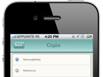 iOS Med App app button ios option button